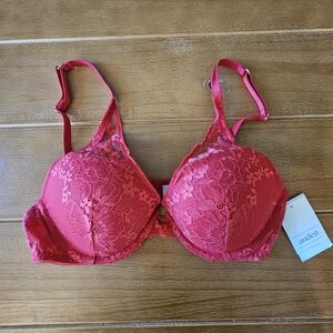 NWT-  Red Auden Padded Push Up  Underwire Bra Size 32B
